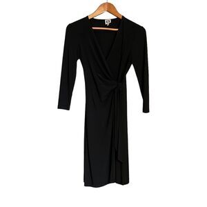 Anne Klein black faux wrap dress. Size xxs